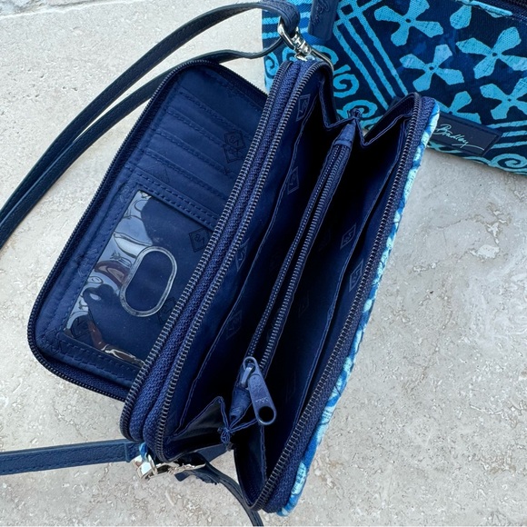 Vera Bradley RFID All in One Crossbody + Matching Pouch in Cuban Tiles Print - Picture 7 of 8